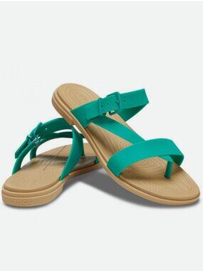 NEW! CROCS TULUM Toe Post Deep Green Women's Summer Sandals Shoes